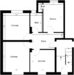 Grundriss - Große 3 Zimmerwohnung mit Garten